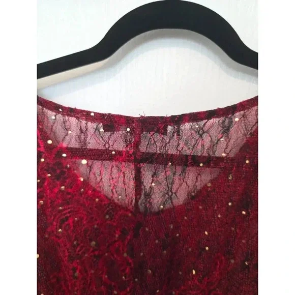 Y2K Heart & Soul Red blouse M - Picture 6 of 6